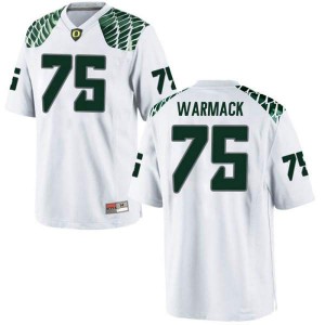 Men's Dallas Warmack White University of Oregon #75 Football Game Embroidery Jersey