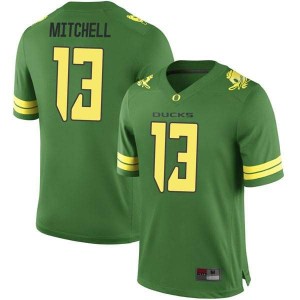 Men's Dillon Mitchell Green Oregon #13 Football Replica College Jerseys