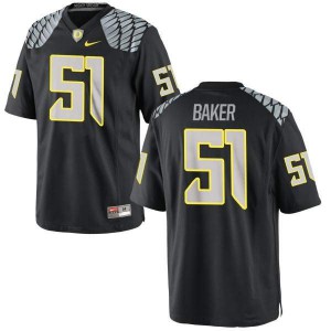 Men's Gary Baker Black University of Oregon #51 Football Authentic Player Jersey
