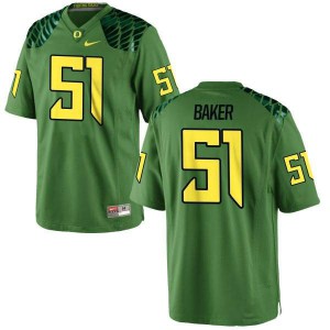 Men's Gary Baker Apple Green Ducks #51 Football Authentic Alternate University Jerseys