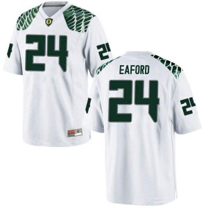 Mens Ge'mon Eaford White University of Oregon #24 Football Game Player Jerseys