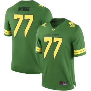 Men George Moore Green Ducks #77 Football Game NCAA Jersey