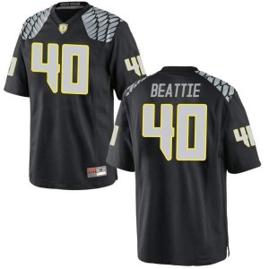 Men's Harrison Beattie Black University of Oregon #40 Football Game Stitch Jersey