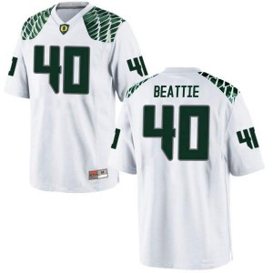Men's Harrison Beattie White Oregon Ducks #40 Football Game Embroidery Jerseys