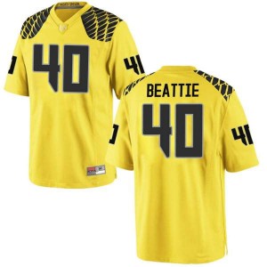 Men Harrison Beattie Gold Oregon #40 Football Replica Player Jersey
