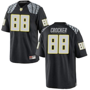Men Isaah Crocker Black Oregon Ducks #88 Football Game Stitch Jersey