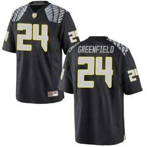 Men JJ Greenfield Black University of Oregon #24 Football Replica Stitched Jersey