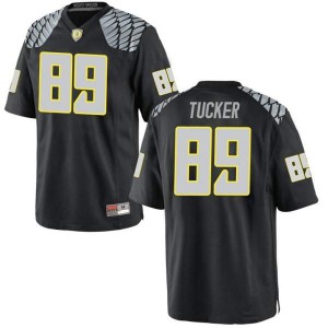 Mens JJ Tucker Black Oregon Ducks #89 Football Game Stitch Jerseys