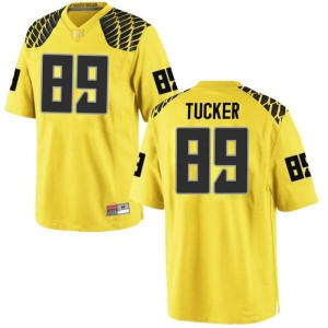 Mens JJ Tucker Gold University of Oregon #89 Football Replica Stitch Jerseys
