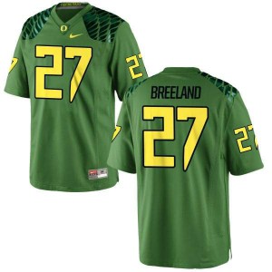 Mens Jacob Breeland Apple Green University of Oregon #27 Football Authentic Alternate Alumni Jerseys