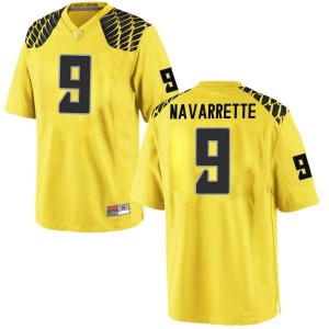 Men's Jaden Navarrette Gold Oregon Ducks #9 Football Replica Football Jerseys