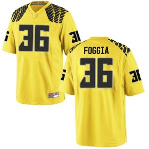Men Jake Foggia Gold University of Oregon #36 Football Replica Stitched Jerseys