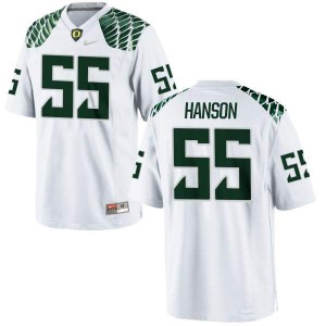 Mens Jake Hanson White University of Oregon #55 Football Game Stitched Jersey