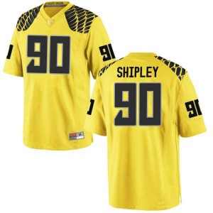 Mens Jake Shipley Gold Oregon Ducks #90 Football Replica Football Jersey