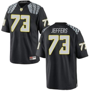 Men's Jaylan Jeffers Black Oregon #73 Football Game Embroidery Jerseys