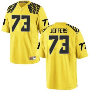 Men's Jaylan Jeffers Gold Ducks #73 Football Game NCAA Jersey
