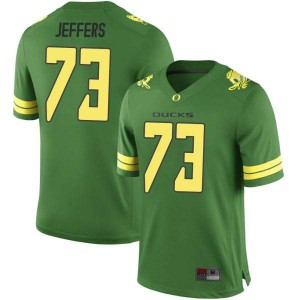 Men Jaylan Jeffers Green Ducks #73 Football Replica High School Jerseys