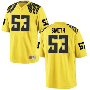 Men Jaylen Smith Gold University of Oregon #53 Football Replica Stitched Jersey