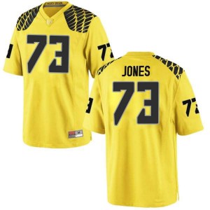 Men Jayson Jones Gold University of Oregon #73 Football Replica NCAA Jersey
