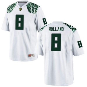 Men Jevon Holland White Oregon #8 Football Game Player Jersey