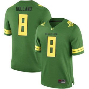 Men's Jevon Holland Green Oregon #8 Football Replica Stitch Jersey