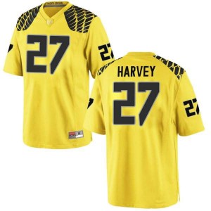 Men's John Harvey Gold Ducks #27 Football Game Stitch Jersey