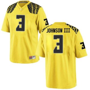 Men Johnny Johnson III Gold Oregon #3 Football Game Embroidery Jerseys