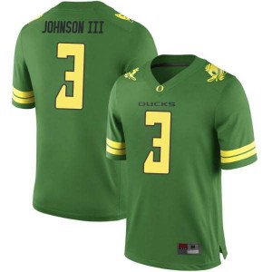 Mens Johnny Johnson III Green University of Oregon #3 Football Game Stitched Jerseys