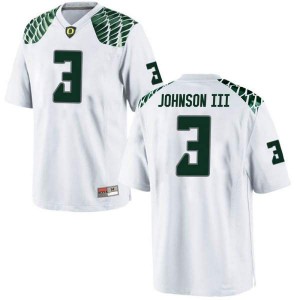 Men Johnny Johnson III White Ducks #3 Football Game High School Jersey