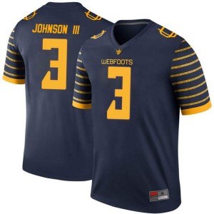 Men's Johnny Johnson III Navy Oregon Ducks #3 Football Legend Embroidery Jerseys