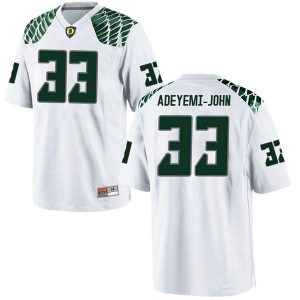 Men Jordan Adeyemi-John White Ducks #33 Football Game High School Jersey