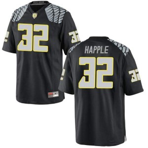 Mens Jordan Happle Black Oregon Ducks #32 Football Game Embroidery Jersey