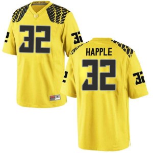 Men Jordan Happle Gold Oregon #32 Football Game Embroidery Jerseys
