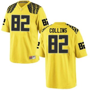 Men Justin Collins Gold Oregon #82 Football Replica College Jerseys