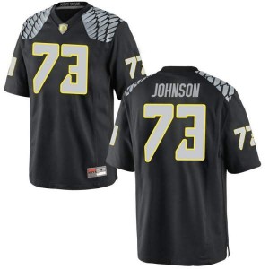 Men Justin Johnson Black Oregon #73 Football Game NCAA Jersey