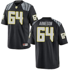 Mens Kai Arneson Black University of Oregon #64 Football Game Official Jerseys
