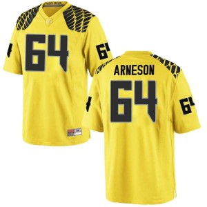 Mens Kai Arneson Gold Oregon Ducks #64 Football Game NCAA Jersey