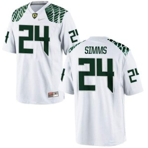 Men's Keith Simms White University of Oregon #24 Football Limited Stitched Jersey
