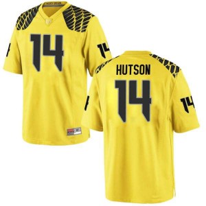 Men Kris Hutson Gold UO #14 Football Replica University Jersey