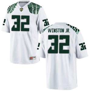 Men's La'Mar Winston Jr. White Ducks #32 Football Game Stitched Jerseys
