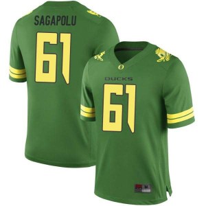Mens Logan Sagapolu Green Oregon #61 Football Replica Stitch Jerseys