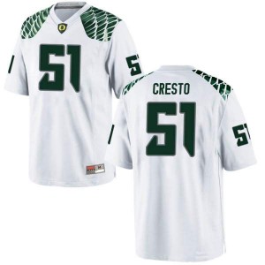 Mens Louie Cresto White Oregon #51 Football Replica Stitched Jerseys