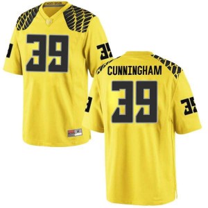 Men's MJ Cunningham Gold Oregon #39 Football Replica Player Jersey