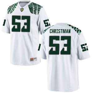 Men Matt Christman White Oregon #53 Football Replica Embroidery Jerseys