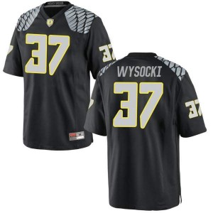 Men Max Wysocki Black Oregon Ducks #37 Football Replica NCAA Jerseys