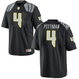 Mens Mycah Pittman Black Oregon #4 Football Replica Embroidery Jerseys
