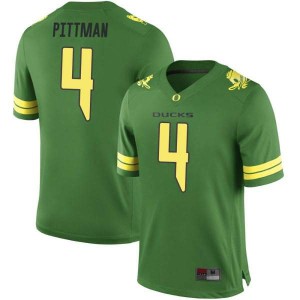 Men Mycah Pittman Green University of Oregon #4 Football Replica NCAA Jerseys