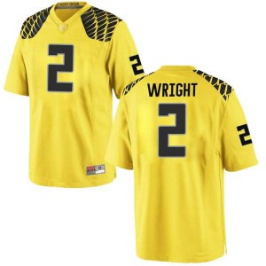 Men Mykael Wright Gold Oregon #2 Football Game University Jersey
