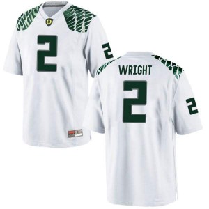 Men Mykael Wright White University of Oregon #2 Football Replica NCAA Jerseys