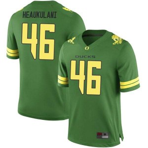 Men's Nate Heaukulani Green Oregon Ducks #46 Football Replica Football Jerseys